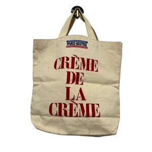 Paris bistro canvas tote bag Crème De La Creme Grocery San Francisco Now Design